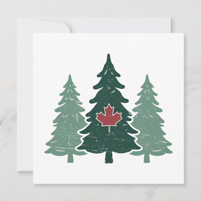 Canadian Christmas Tree Holiday Card (Front)