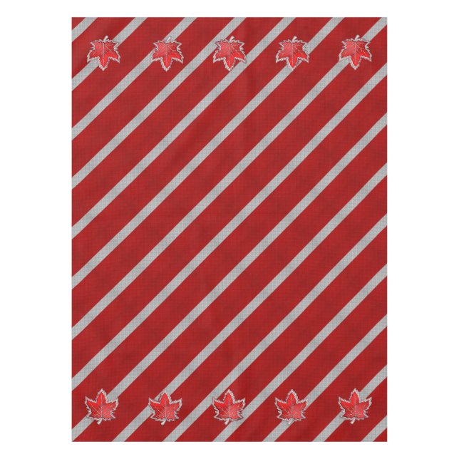Canadian Chrome Maple Leaf on Carbon Fiber Styles Tablecloth (Front)