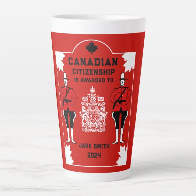 Canadian Citizenship Celebration Gift Latte Mug (Front)