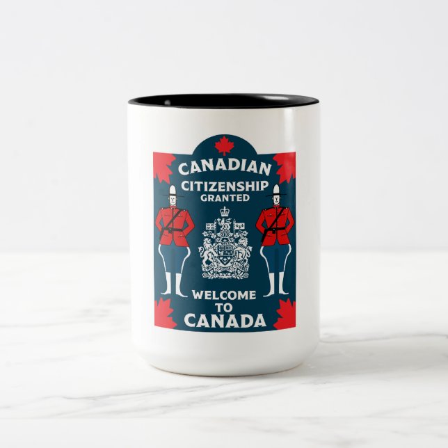 Canadian Citizenship Celebration Gift Two-Tone Coffee Mug (Center)