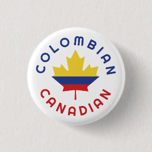 Canadian Colombian  Roots 1 Inch Round Button
