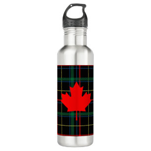 Canadian Cottage Plaid Maple Leaf 710 Ml Water Bottle