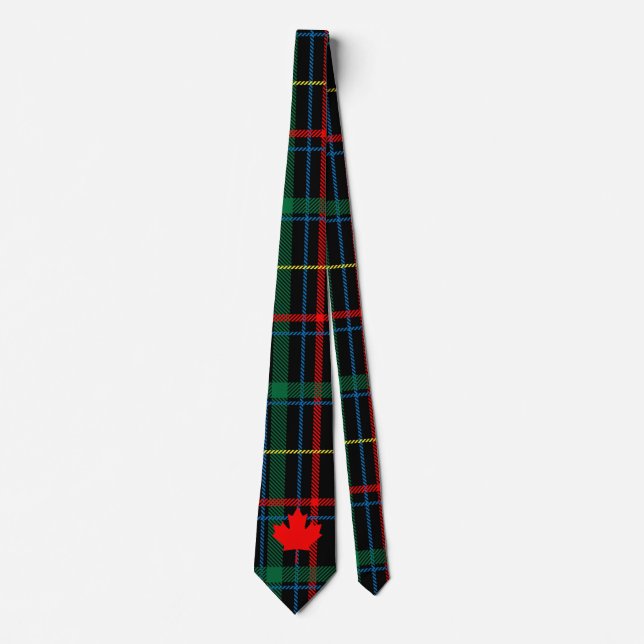 Canadian Cottage Plaid Maple Leaf Tie (Front)