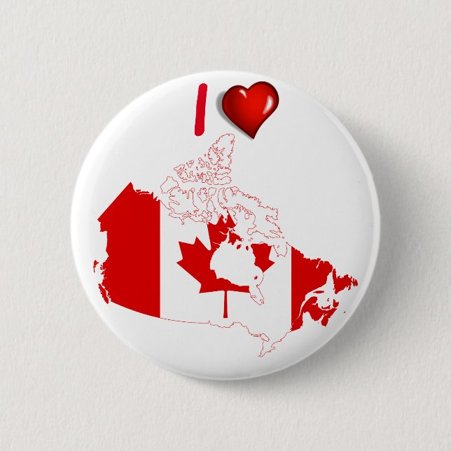 Canadian country flag 2 inch round button (Front)
