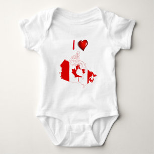 Canadian country flag baby bodysuit