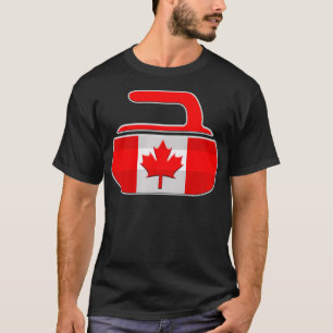 Canadian Curling Flag Canada North Curling Stone T-Shirt