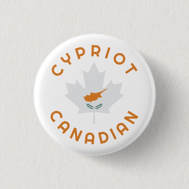Canadian Cypriot  Roots  1 Inch Round Button (Front)