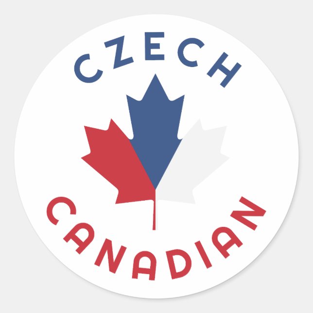 Canadian Czech  Roots  Classic Round Sticker (Front)