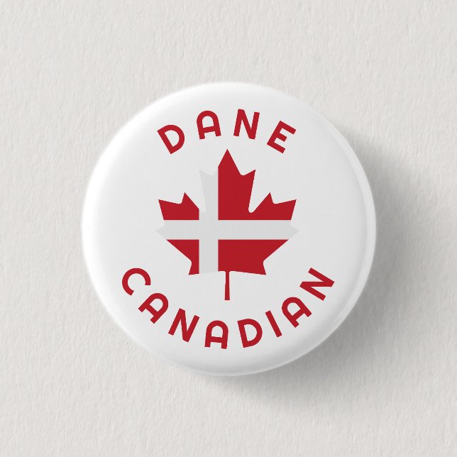 Canadian Dane  Roots 1 Inch Round Button (Front)