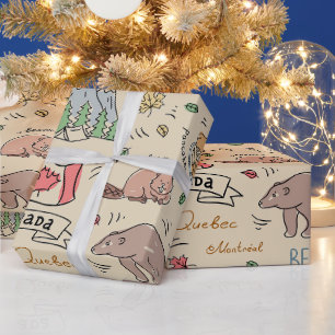 Canadian Doodles Wrapping Paper