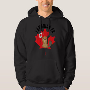 Canadian Eh Beaver Maple Leaf Flag Happy Canada Da Hoodie