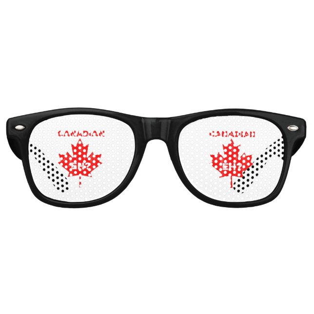 Canadian Eh? Maple Leaf Retro Sunglasses (Front)
