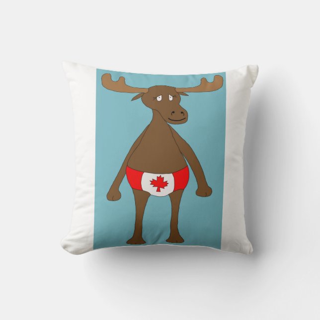 Canadian, Eh? Moose Throw Pillow (Front)