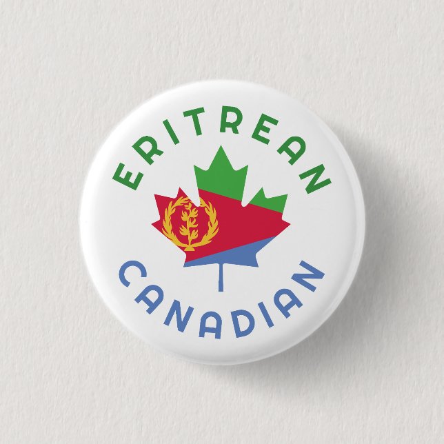 Canadian Eritrean  Roots 1 Inch Round Button (Front)