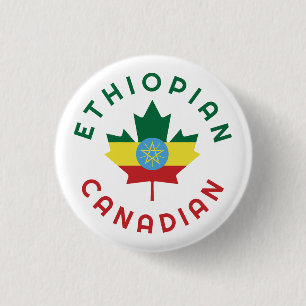 Canadian Ethiopian Roots  1 Inch Round Button