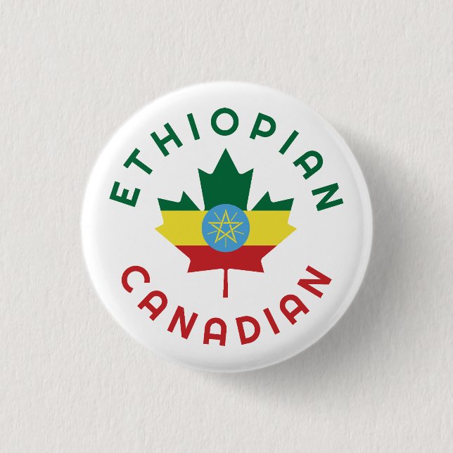 Canadian Ethiopian Roots  1 Inch Round Button (Front)