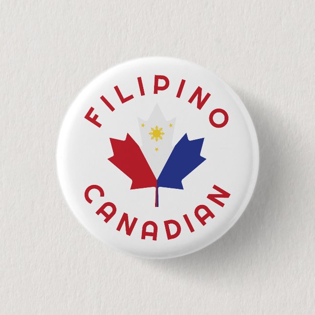 Canadian Filipino   Roots  1 Inch Round Button (Front)