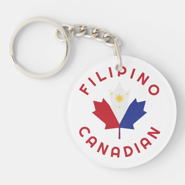 Canadian Filipino   Roots  Keychain (Front)