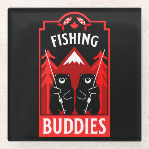 Canadian Fishing For Buddies Glass Coaster