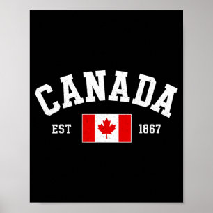 Canadian Flag 1867 Shirt Women Men Kids Canada Day Poster