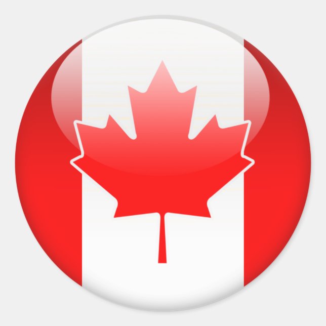 Canadian Flag 2.0 Classic Round Sticker (Front)