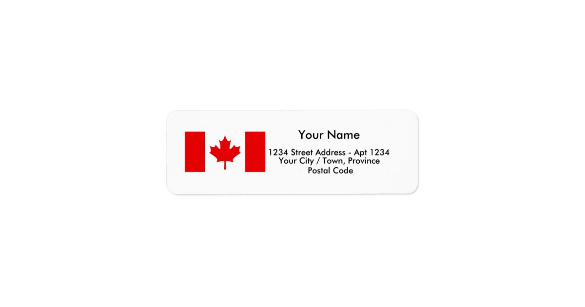 CANADIAN FLAG Address Labels Zazzle