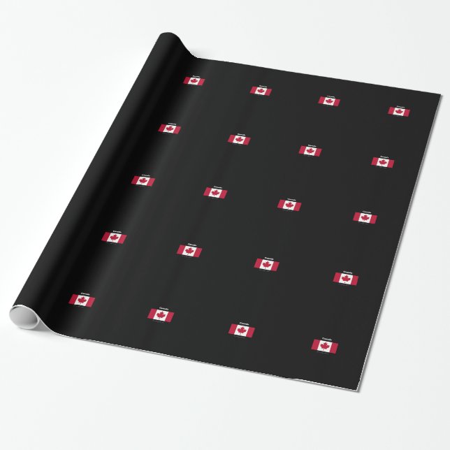 Canadian flag and slogan wrapping paper (Unrolled)