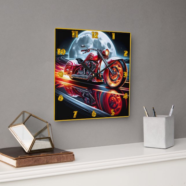 Canadian flag at summer festival square wall clock (Office)
