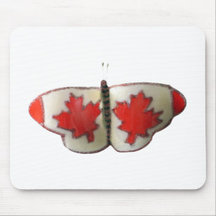 Canadian Flag Butterfly Design Mouse Pad