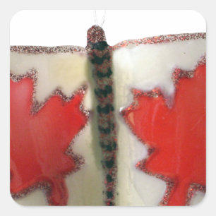 Canadian Flag Butterfly Design Square Sticker