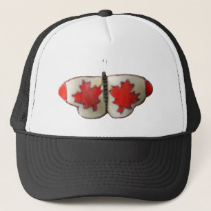 Canadian Flag Butterfly Design Trucker Hat