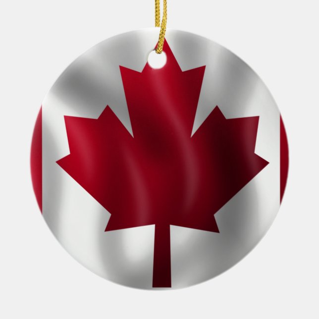 Canadian Flag Ceramic Ornament (Front)