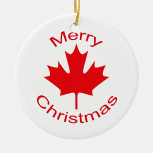 Canadian Flag Ceramic Ornament