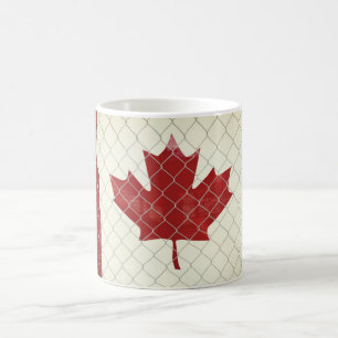 Canadian Flag. Chain Link Fence. Rustic. Cool. Coffee Mug