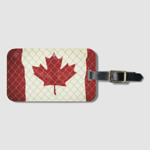 Canadian Flag. Chain Link Fence. Rustic. Cool. Luggage Tag