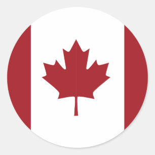 Canadian flag classic round sticker