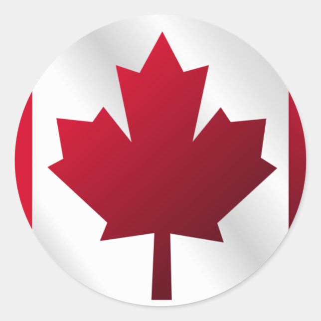 Canadian Flag Classic Round Sticker (Front)