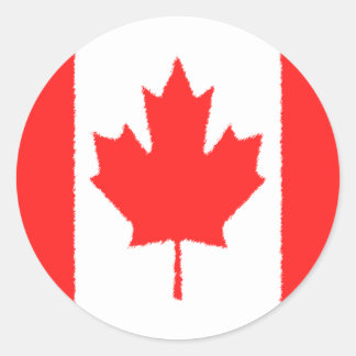 Canadian Flag Classic Round Sticker