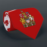 Canadian Flag & Coat of Arms, Canada Tie<br><div class="desc">Canadian Flag & Coat of Arms,  Canada Neck Tie by World Flags United.</div>