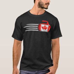 Canadian Flag Curling Tshirt