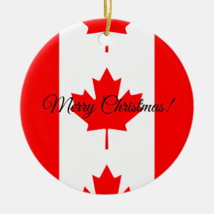 Canadian flag custom Christmas tree ornament