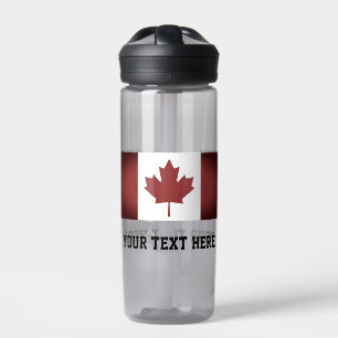 Canadian flag custom plastic water bottle