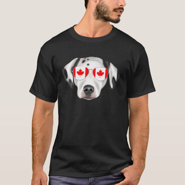Canadian Flag Dalmatian Dog Canada Pocket T-Shirt (Front)