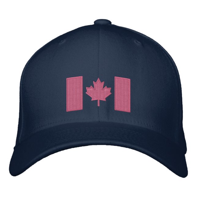 Canadian Flag Embroidery Embroidered Hat (Front)