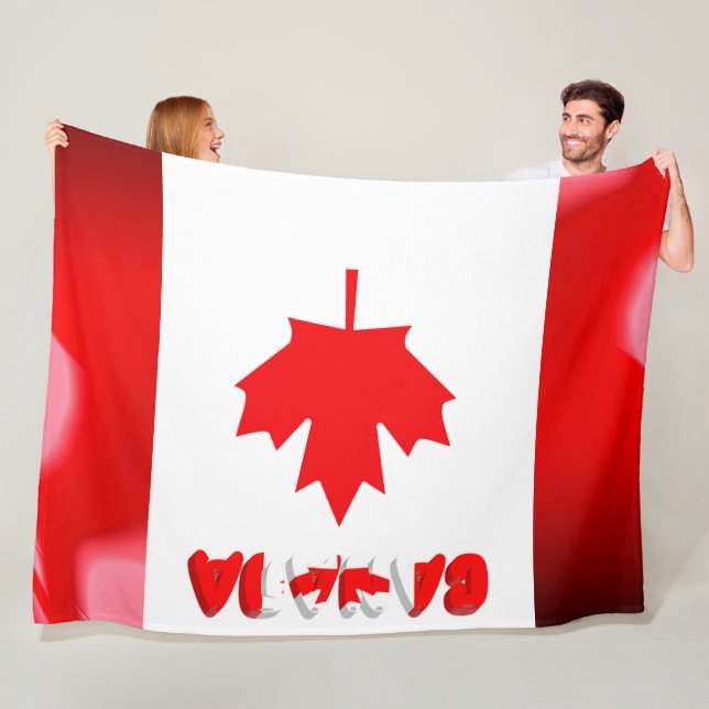 Canadian flag fleece blanket (In Situ)