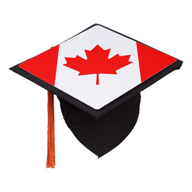 Canadian flag graduation cap topper (Angled)