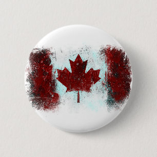 Canadian Flag Graffiti 2 Inch Round Button
