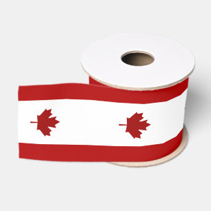Canadian flag grosgrain ribbon