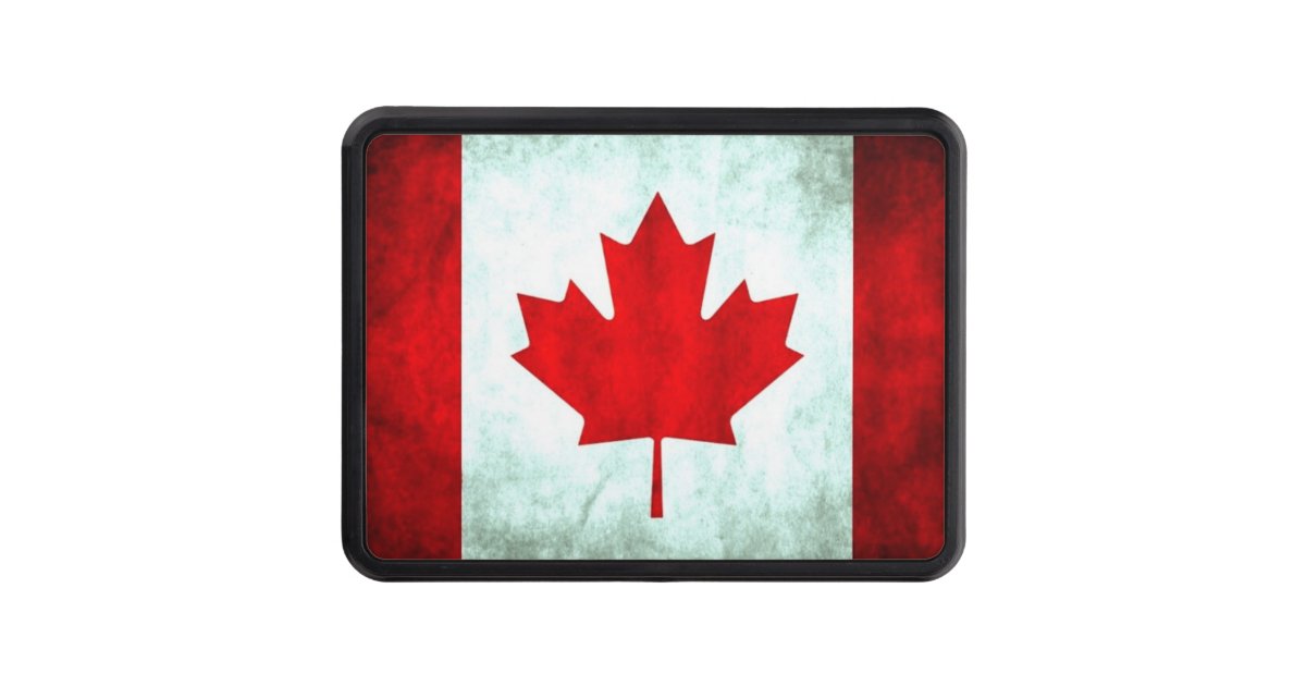 Canadian flag grunge trailer hitch cover Zazzle