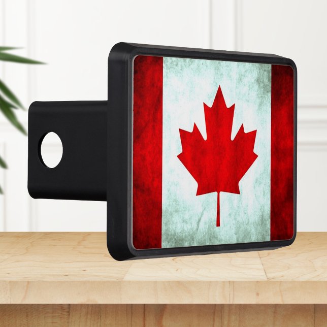 Canadian flag grunge trailer hitch cover (Creator Uploaded)